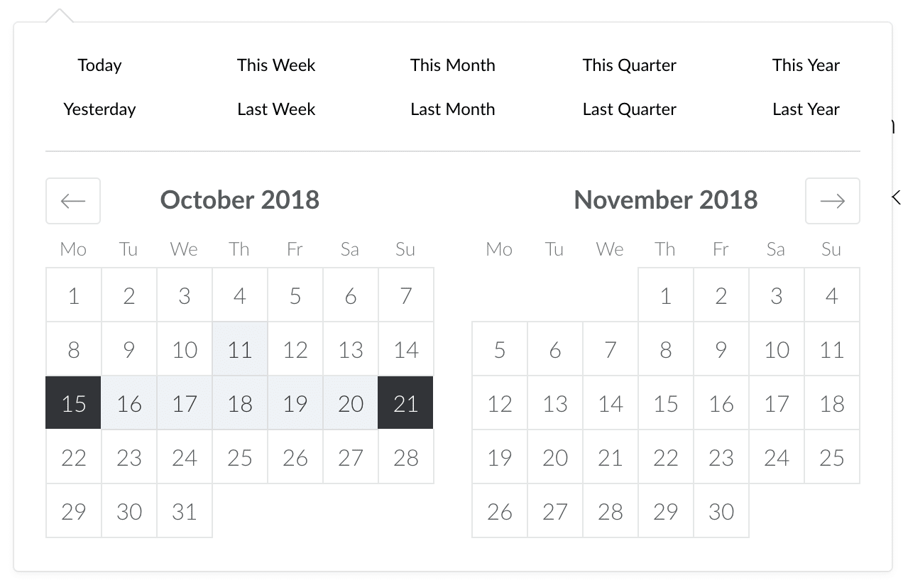 Calendar filter