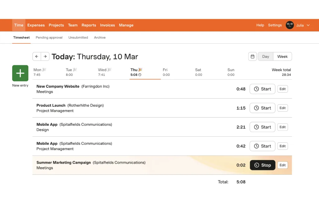 time tracking software harvest