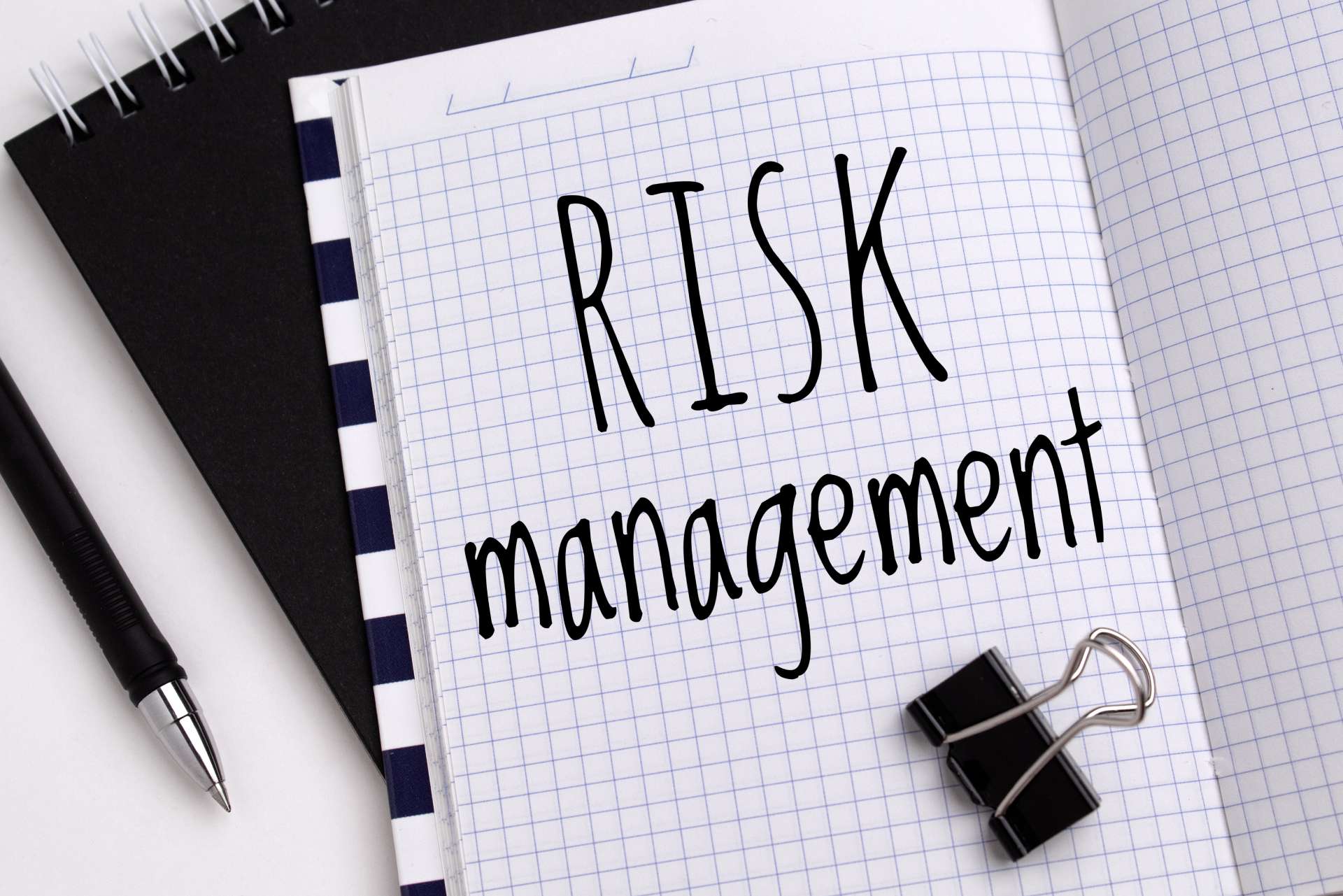 Risk management written in a notebook