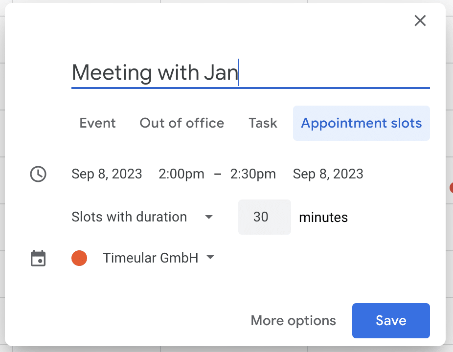 Google Calendar – Scheduling a Meeting