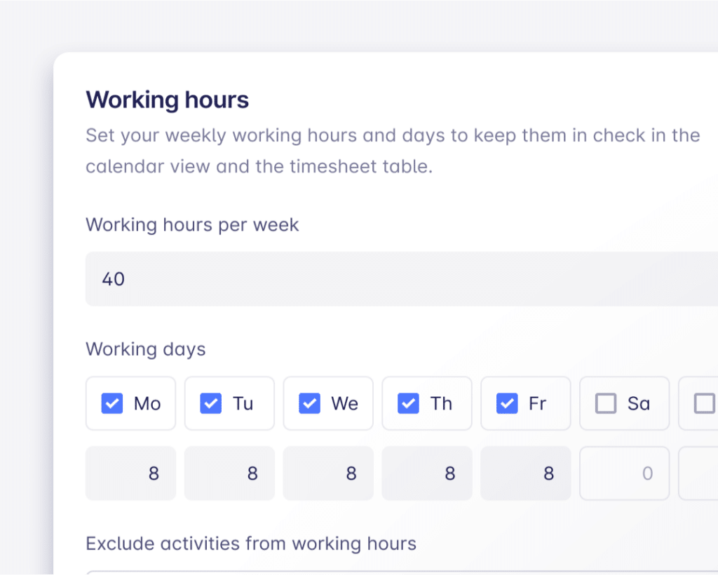 work hours tracker feature 2