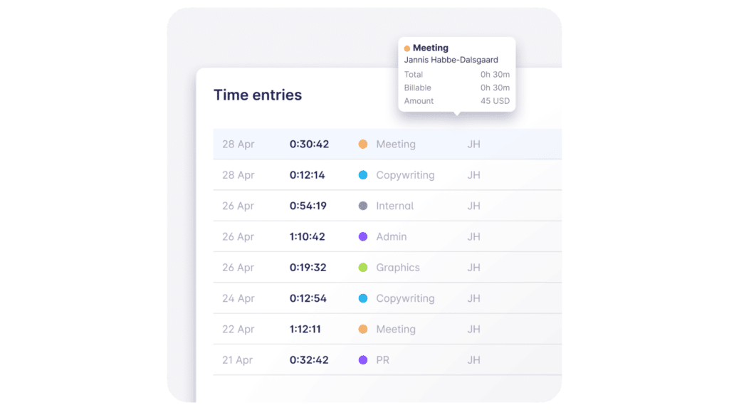 time entry Timeular