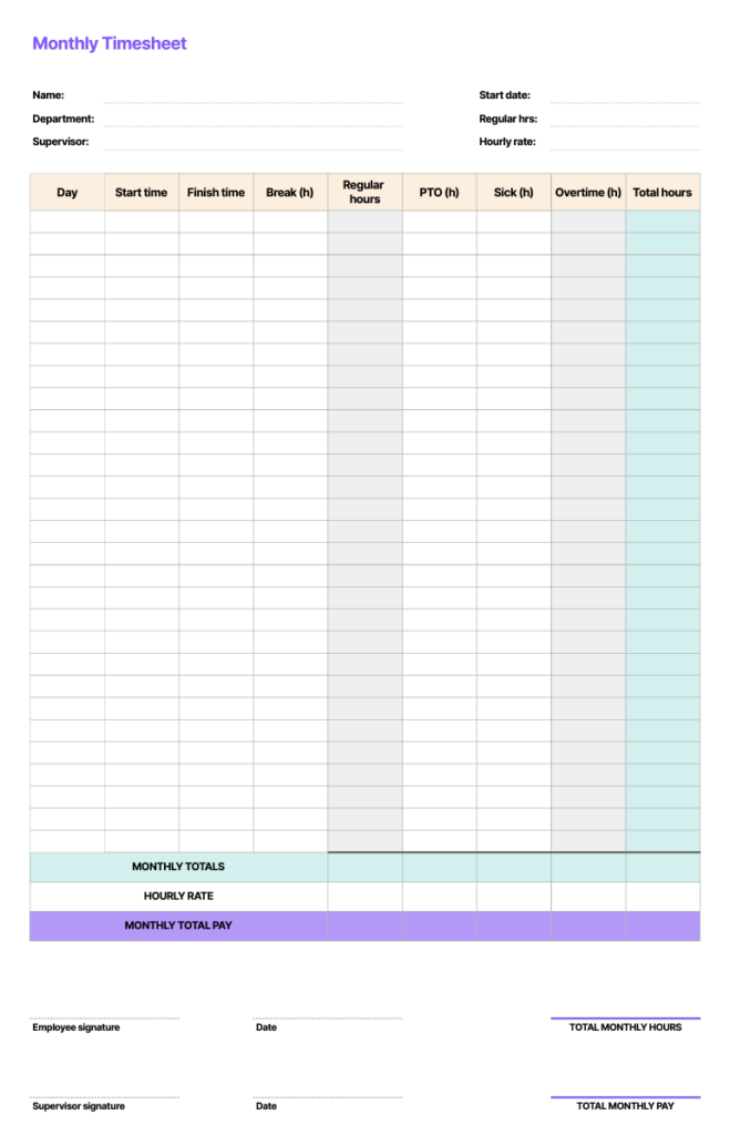 Multiple employee timesheet